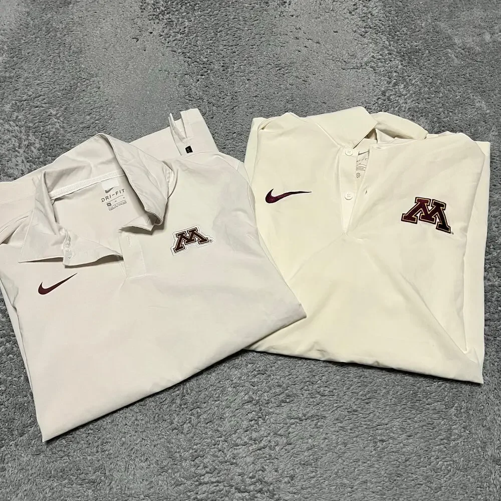 Minnesota Golden Gophers Nike Dri-Fit Polo Shirt Lot Mens Medium Performance **